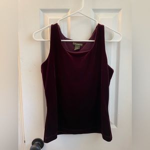 Burgundy velvet tank